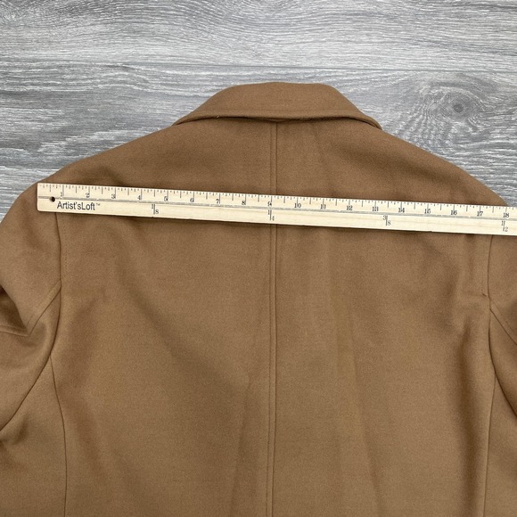Boggi Milano Coat Mens XL Camel Wool Blend Overcoat Topcoat Three Button Lined - Picture 14 of 16